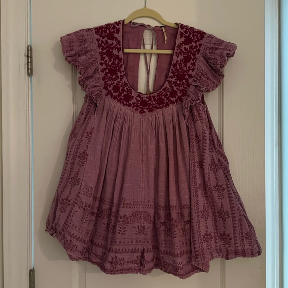 Free People Embroidered Romper